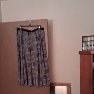 Chic Black and Blue A-Line Skirt